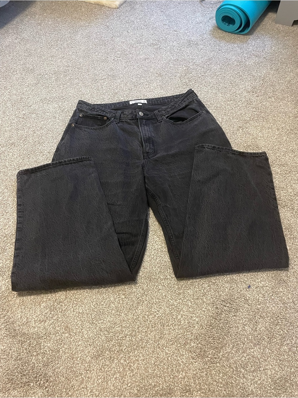 Abercrombie & Fitch Curve Love The Loose High Rise Black Jeans Size 14 Long
